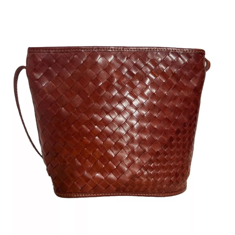 Vintage Unisa Brazil Small Buck Crossbody Brown Caramel Bag 100% Genuine leather